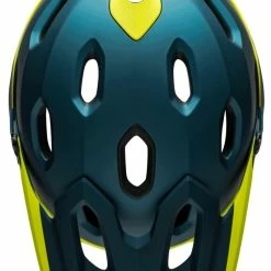 Bell Super DH Spherical MIPS Downhill-Helm - Mat/gloss Blue/hi Viz -Fahrradhelme mit Beleuchtung Verkäufe 210178049 Bell Super DH Spherical mountain helmet matte gloss blue hi viz top