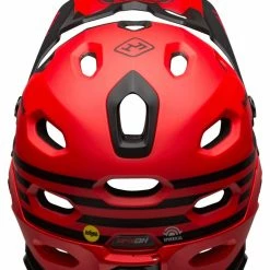 Bell Super DH Spherical MIPS Downhill-Helm - Mat/gloss Red Black Fasthouse -Fahrradhelme mit Beleuchtung Verkäufe 210178052 Bell Super DH Spherical mountain helmet fasthouse matte red black back