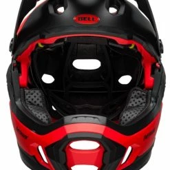 Bell Super DH Spherical MIPS Downhill-Helm - Mat/gloss Red Black Fasthouse -Fahrradhelme mit Beleuchtung Verkäufe 210178052 Bell Super DH Spherical mountain helmet fasthouse matte red black front
