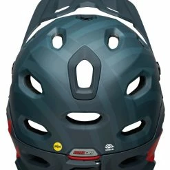 Bell Super DH Spherical MIPS Downhill-Helm - Prism Mat Blue/crims -Fahrradhelme mit Beleuchtung Verkäufe 210178055 Bell Super DH Spherical mountain helmet prime matte blue crimson back