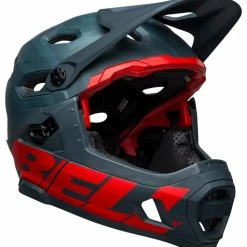 Bell Super DH Spherical MIPS Downhill-Helm - Prism Mat Blue/crims -Fahrradhelme mit Beleuchtung Verkäufe 210178055 Bell Super DH Spherical mountain helmet prime matte blue crimson front right