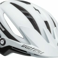 Bell SIXER Mips MTB Fahrradhelm - Mat White Black Fasthouse -Fahrradhelme mit Beleuchtung Verkäufe 210179036 Bell Sixer MIPS mountain helmet fasthouse stripes matte white black front right
