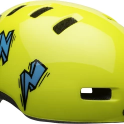 Bell Lil Ripper Kinder Fahrradhelm - Hi-viz/blue Bolt -Fahrradhelme mit Beleuchtung Verkäufe 210208015 bell lil ripper youth helmet bolt gloss hi viz front right