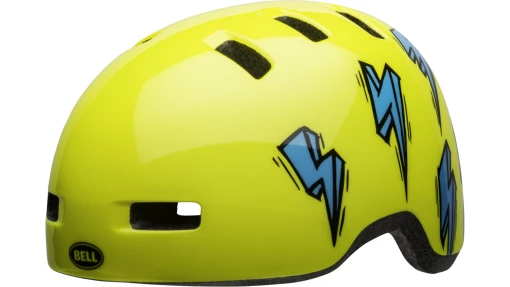 Bell Lil Ripper Kinder Fahrradhelm - Hi-viz/blue Bolt -Fahrradhelme mit Beleuchtung Verkäufe 210208015 bell lil ripper youth helmet bolt gloss hi viz main