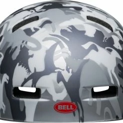 Bell Lil Ripper Kinder Fahrradhelm - Camosaurus -Fahrradhelme mit Beleuchtung Verkäufe 210208027 bell lil ripper camosaurus matte gray silver front