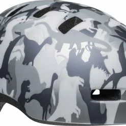 Bell Lil Ripper Kinder Fahrradhelm - Camosaurus -Fahrradhelme mit Beleuchtung Verkäufe 210208027 bell lil ripper camosaurus matte gray silver front right