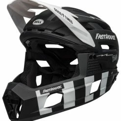Bell Super Air R Spherical MIPS Downhill/BMX Race Helm- Mat Black/white Fasthouse