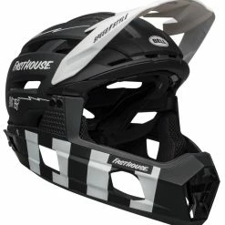 Bell Super Air R Spherical MIPS Downhill/BMX Race Helm- Mat Black/white Fasthouse -Fahrradhelme mit Beleuchtung Verkäufe 210218022 Bell Super Air R Spherical fasthouse matte black white front right