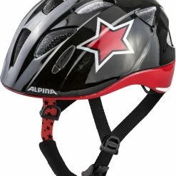 Alpina Ximo Flash Kinder Fahrradhelm - Black Red White Star