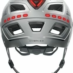 ABUS Hyban 2.0 LED Fahrradhelm - Signal Silver Shiny -Fahrradhelme mit Beleuchtung Verkäufe ABUS Hyban 2 0 Led Fahrradhelm signal silver shiny 3