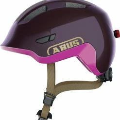 ABUS Smiley 3.0 ACE LED Kinder-Fahrradhelm - Royal Purple Shiny