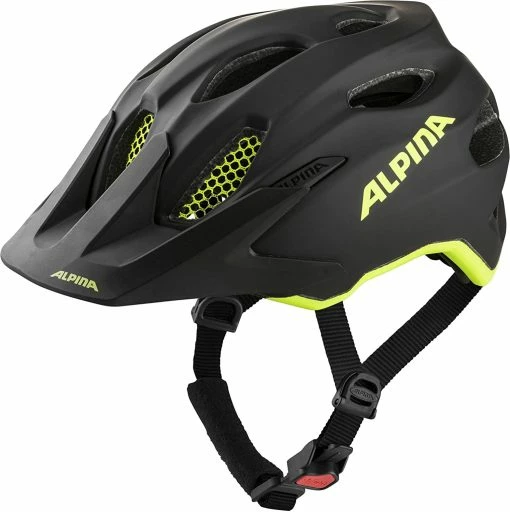 Alpina Carapax Jr. Flash Fahrradhelm - Black Neon Yellow Mat -Fahrradhelme mit Beleuchtung Verkäufe Alpina Carapax junior flash Kinder Fahrradhelm black neon yellow matt 1