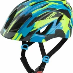 Alpina Pico Flash Kinder Fahrradhelm - Neon Blue Green Gloss (glänzend)