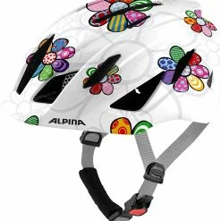 Alpina Pico Kinder Fahrradhelm - Pearlwhite Flower (glänzend)