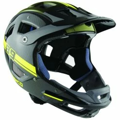 CASCO MTBE Fullface Downhill-Helm - Schwarz-Carbon Neon -Fahrradhelme mit Beleuchtung Verkäufe CASCO MTBE FullFace Black Olive Neon Carbon Shiny persp cmyk 300dpi 04 1457