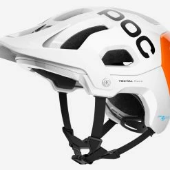 POC Tectal Race Spin NFC Mountainbike-Helm - Hydrogen White/Fluorescent Orange AVIP