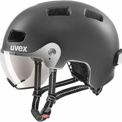 Uvex Rush Visor Visier Fahrradhelm - Dark Silver Mat